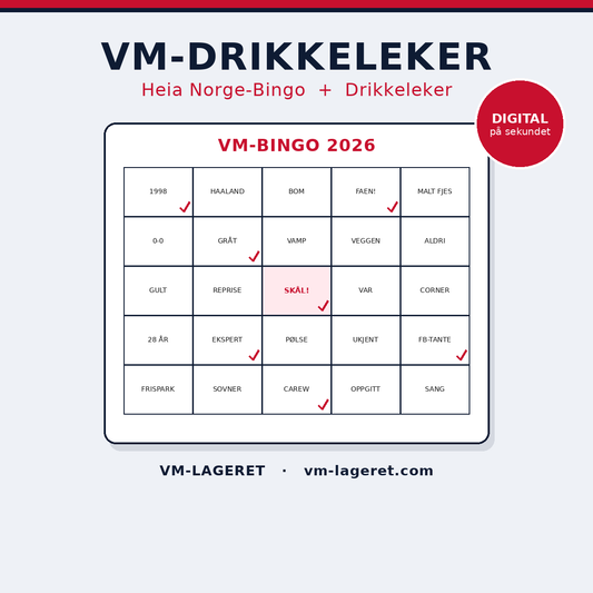 VM-Drikkeleker – Heia Norge-bingo (digital nedlasting)